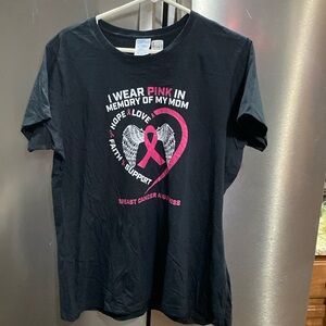 Breast Cancer Awarensss Black T Shirt